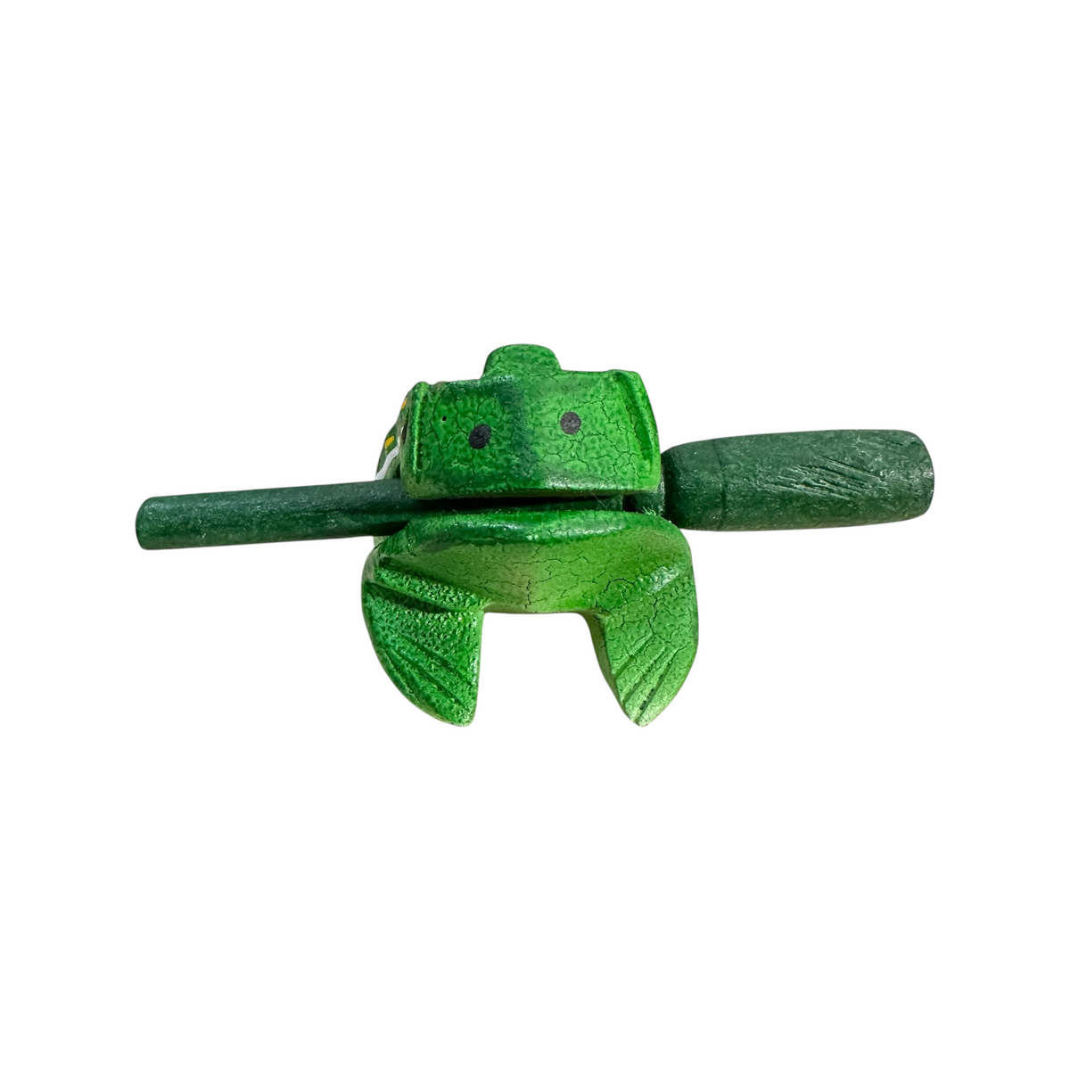 2" Wooden Musical Frog - Green Leaf Design (Percussion Instrument) Music Frog Co