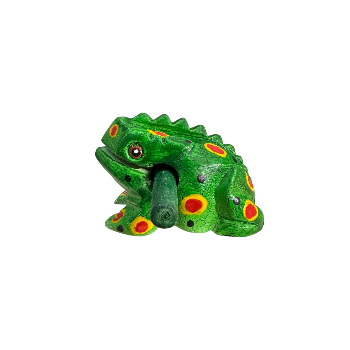 2" Wooden Musical Frog - Green Spring Design (Percussion Instrument) Music Frog Co