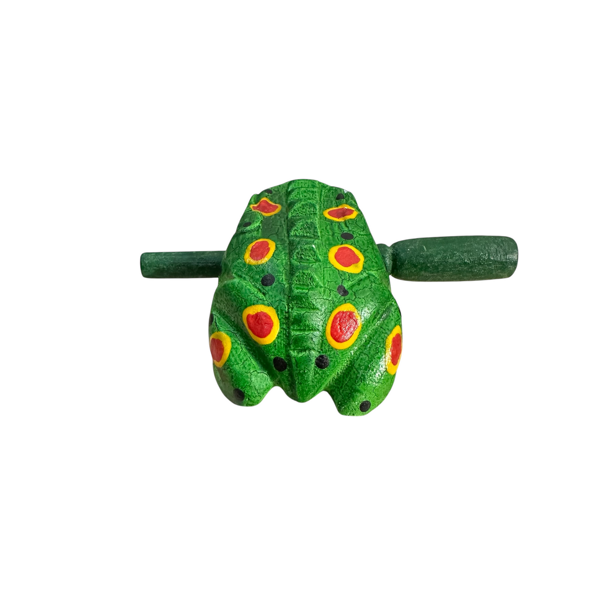 2" Wooden Musical Frog - Green Spring Design (Percussion Instrument)