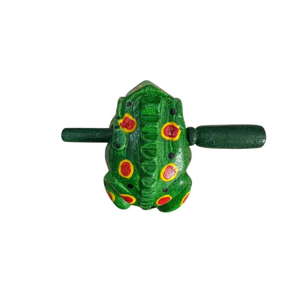 2" Wooden Musical Frog - Green Spring Design (Percussion Instrument) Music Frog Co