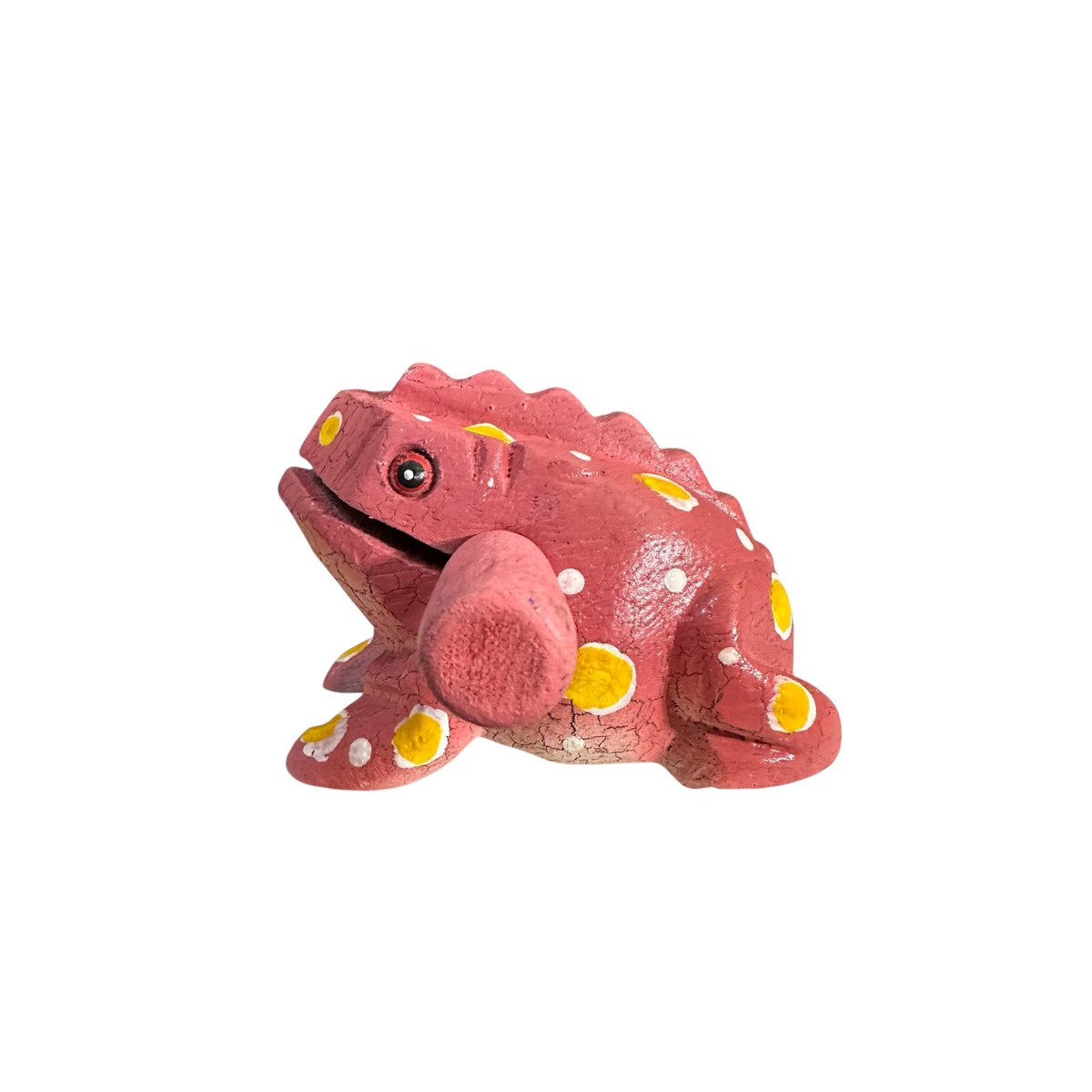 3" Wooden Musical Frog - Pink Design (Percussion Instrument) Music Frog Co