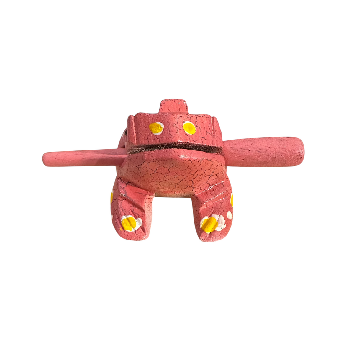 3" Wooden Musical Frog - Pink Design (Percussion Instrument) Music Frog Co