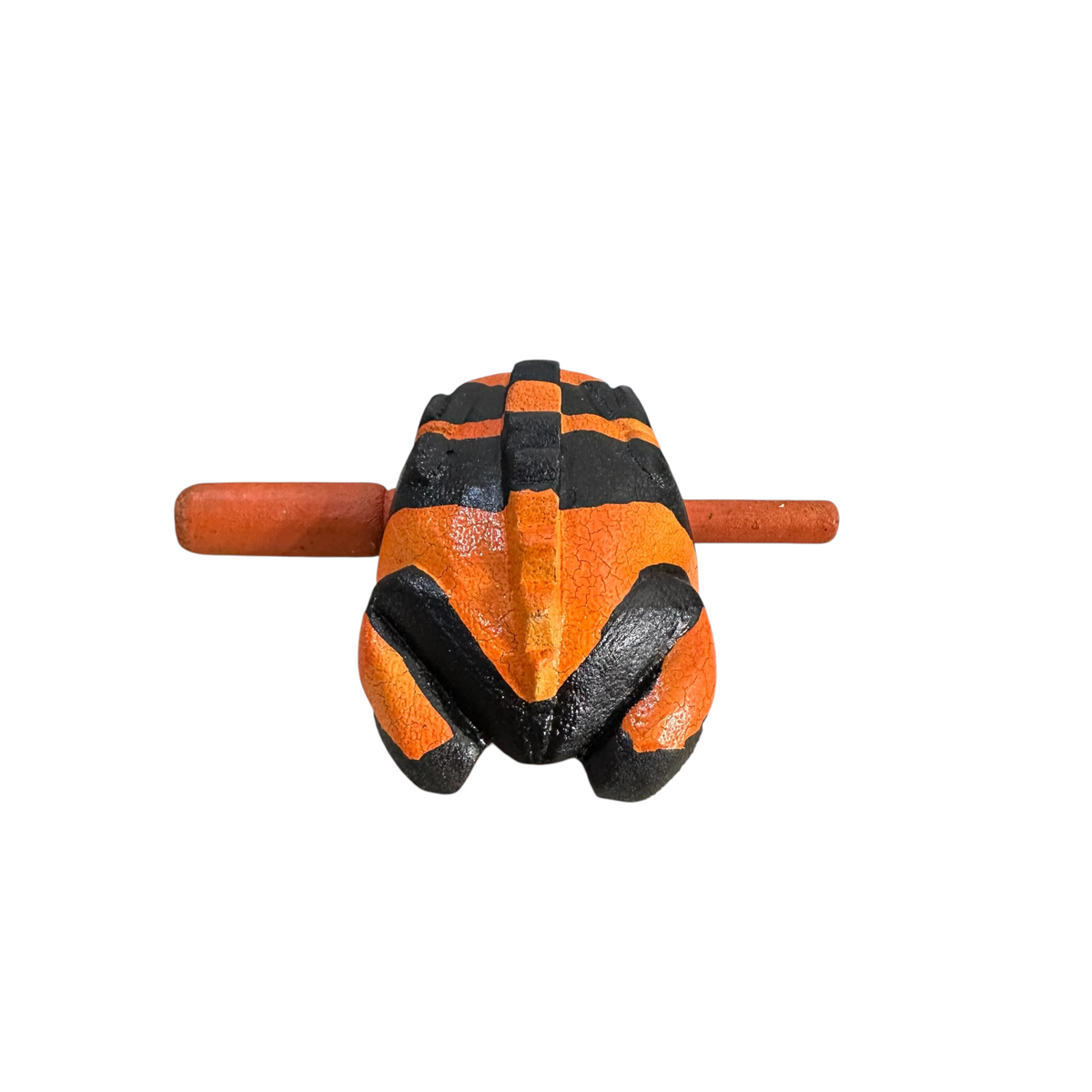 3" Wooden Musical Frog - Orange Dart Design (Percussion Instrument) Music Frog Co