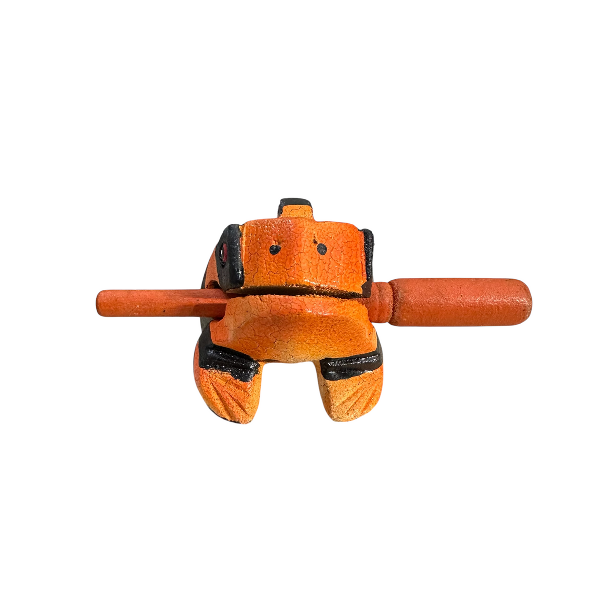 3" Wooden Musical Frog - Orange Dart Design (Percussion Instrument) Music Frog Co