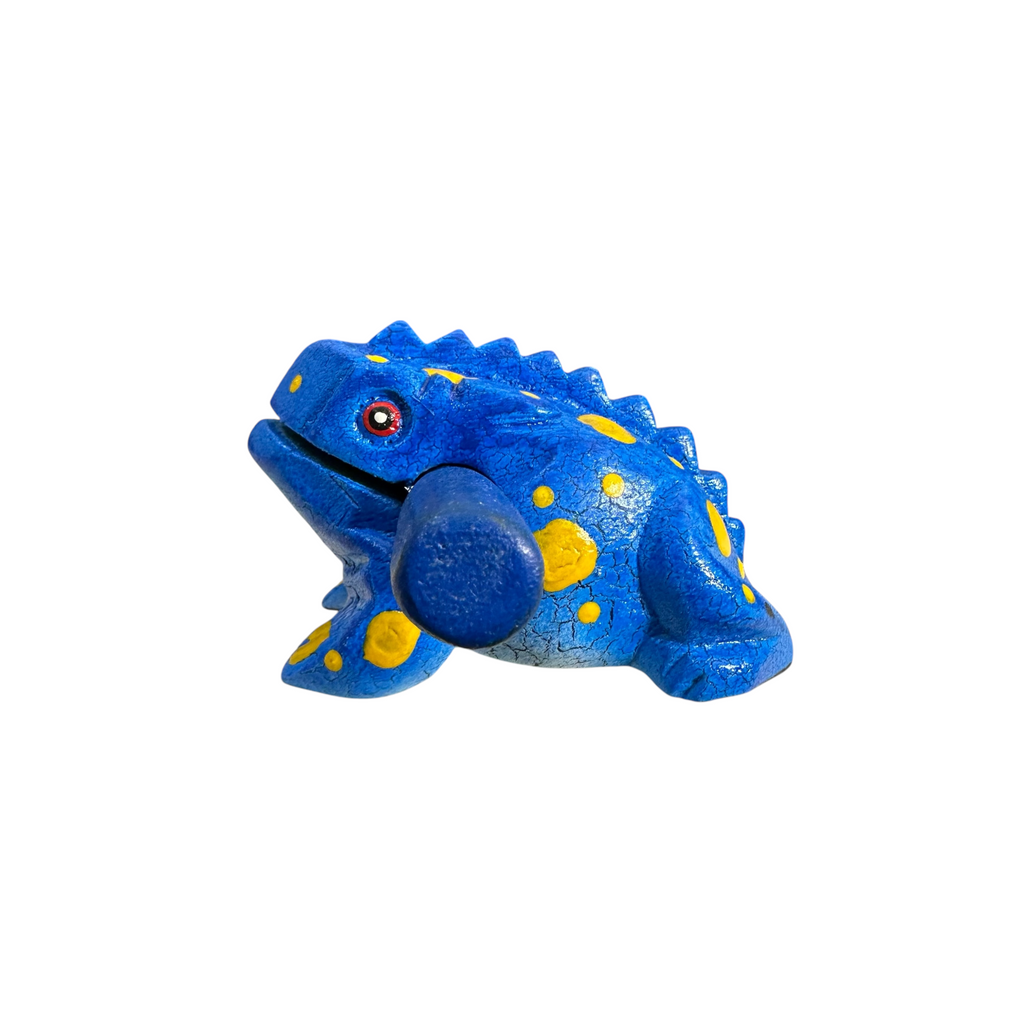 3" Wooden Musical Frog - Sea Design (Percussion Instrument) Music Frog Co