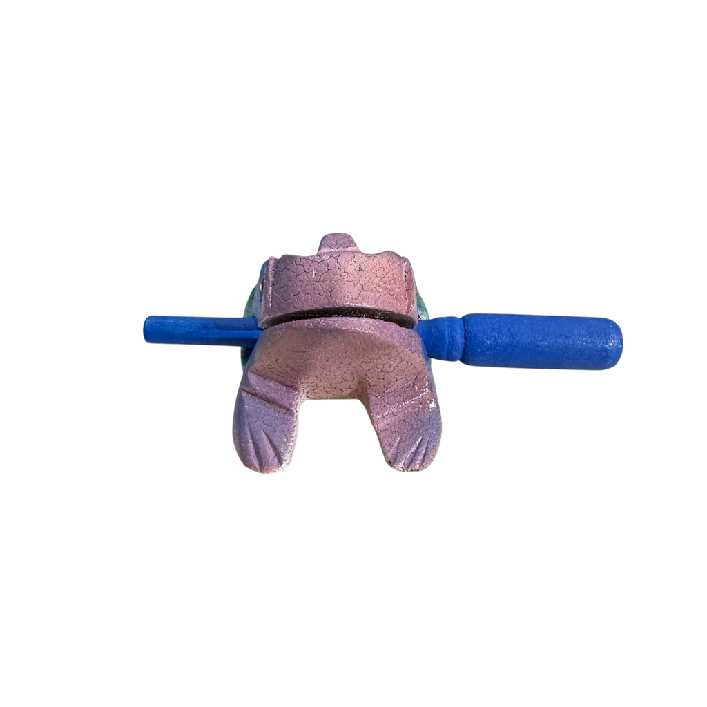 3" Wooden Musical Frog - Rainbow Design (Percussion Instrument) Music Frog Co