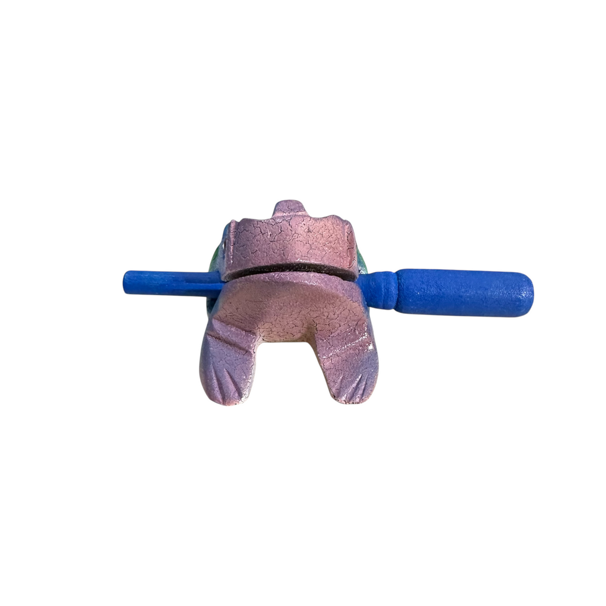 3" Wooden Musical Frog - Rainbow Design (Percussion Instrument) Music Frog Co