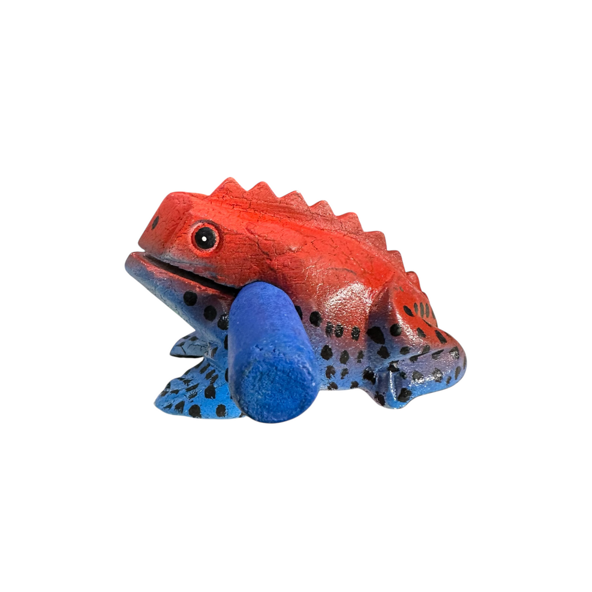 3" Wooden Musical Frog - Red Dart Design (Percussion Instrument) Music Frog Co