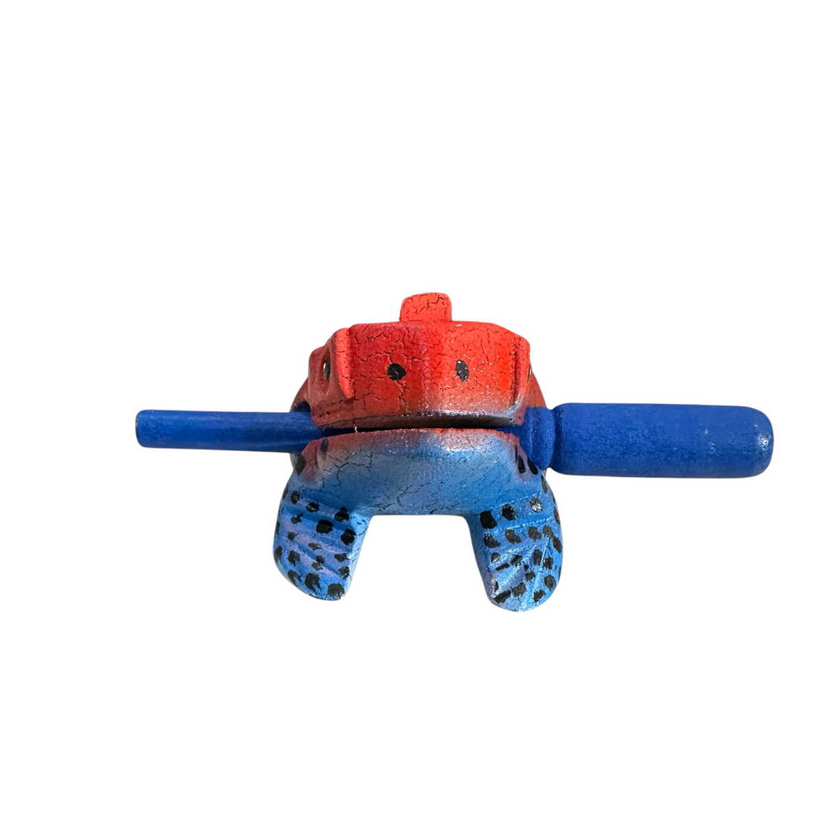 3" Wooden Musical Frog - Red Dart Design (Percussion Instrument) Music Frog Co