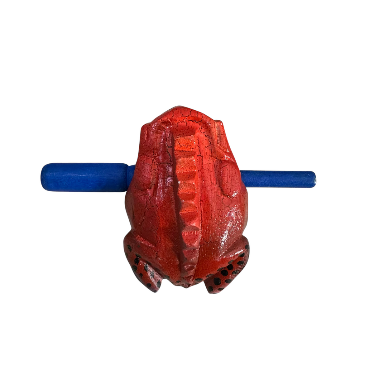 3" Wooden Musical Frog - Red Dart Design (Percussion Instrument) Music Frog Co