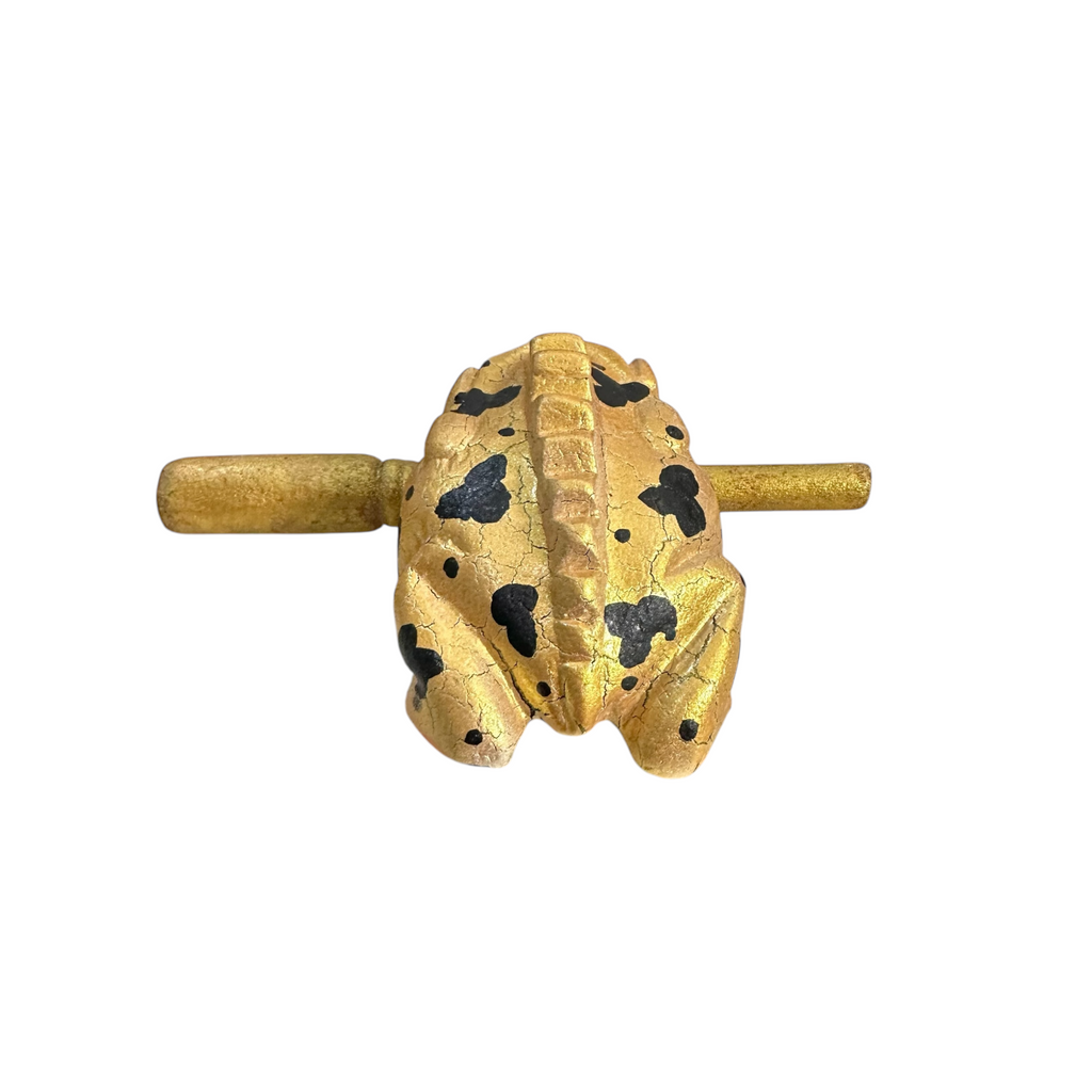 3" Wooden Musical Frog - Egyptian Golden Design (Percussion Instrument) Music Frog Co