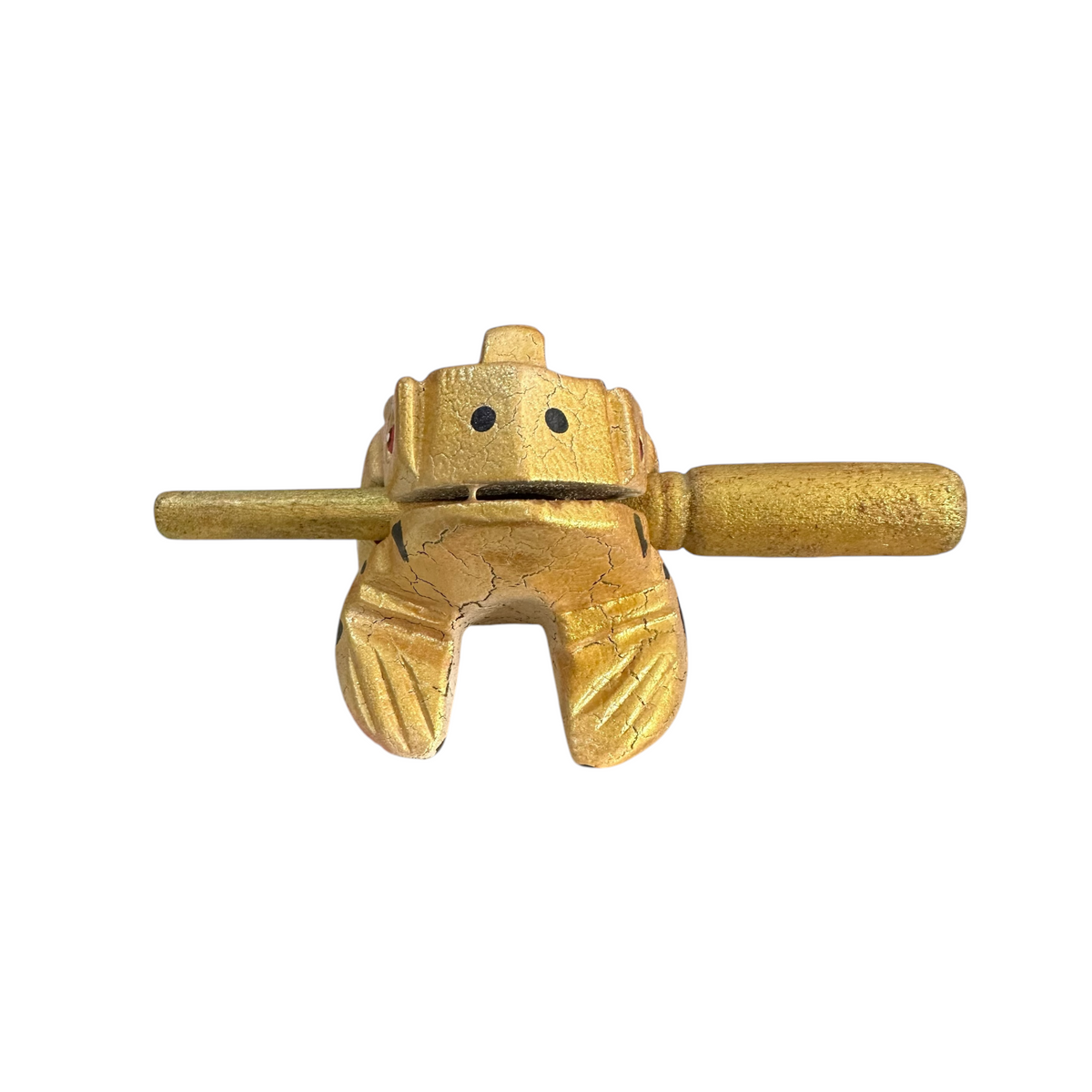 3" Wooden Musical Frog - Egyptian Golden Design (Percussion Instrument) Music Frog Co