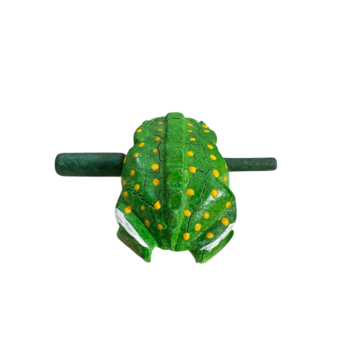 3" Wooden Musical Frog - Green Leaf Design (Percussion Instrument) Music Frog Co