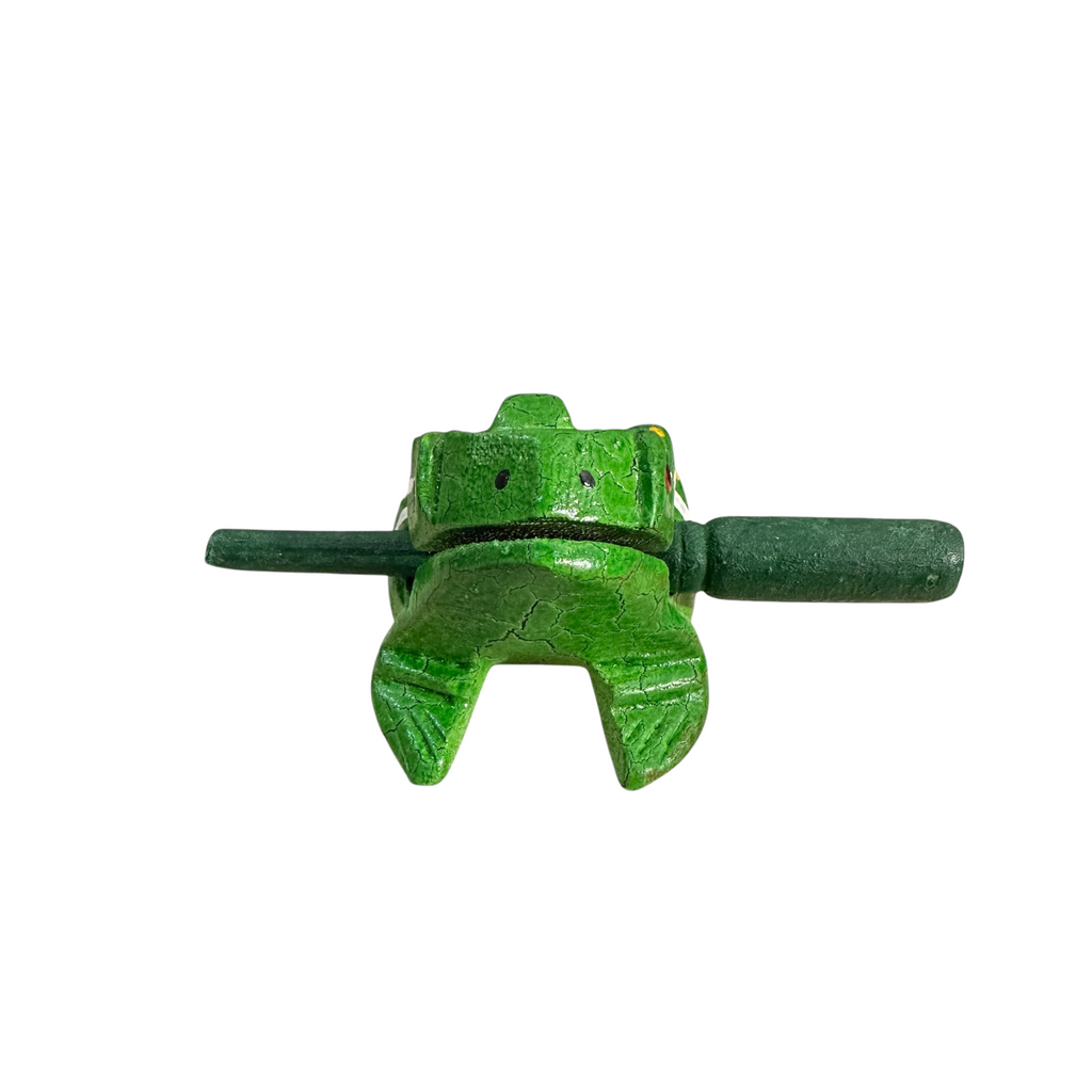 3" Wooden Musical Frog - Green Leaf Design (Percussion Instrument) Music Frog Co