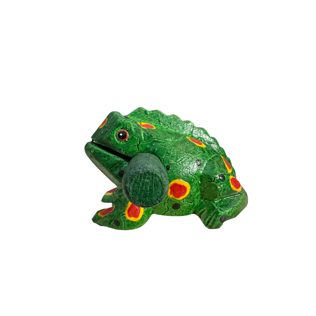 3" Wooden Musical Frog - Green Spring Design (Percussion Instrument) Music Frog Co