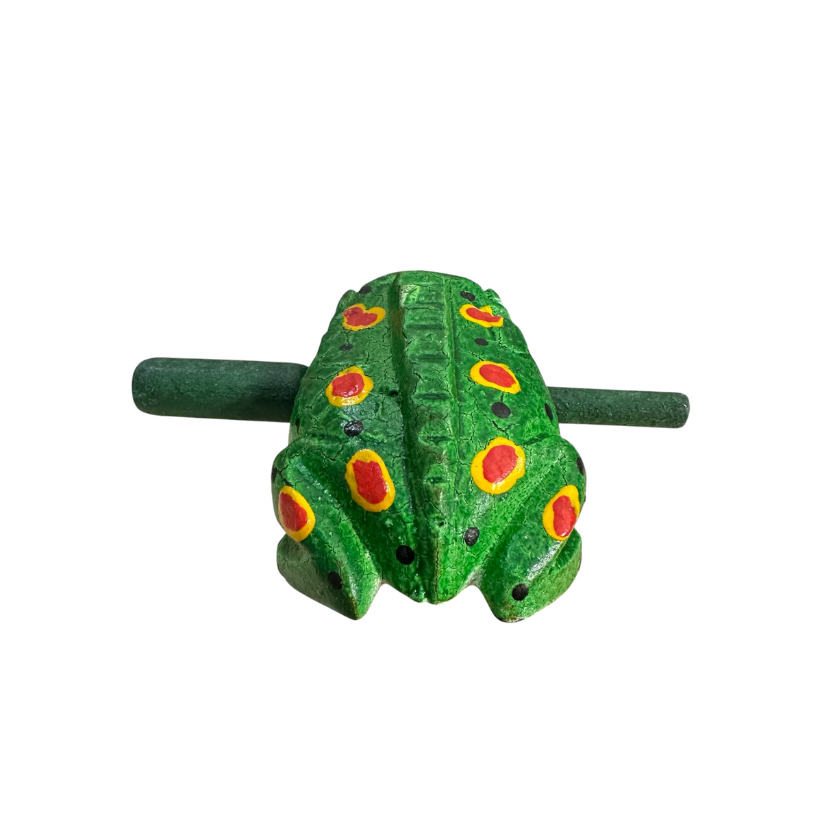 3" Wooden Musical Frog - Green Spring Design (Percussion Instrument) Music Frog Co