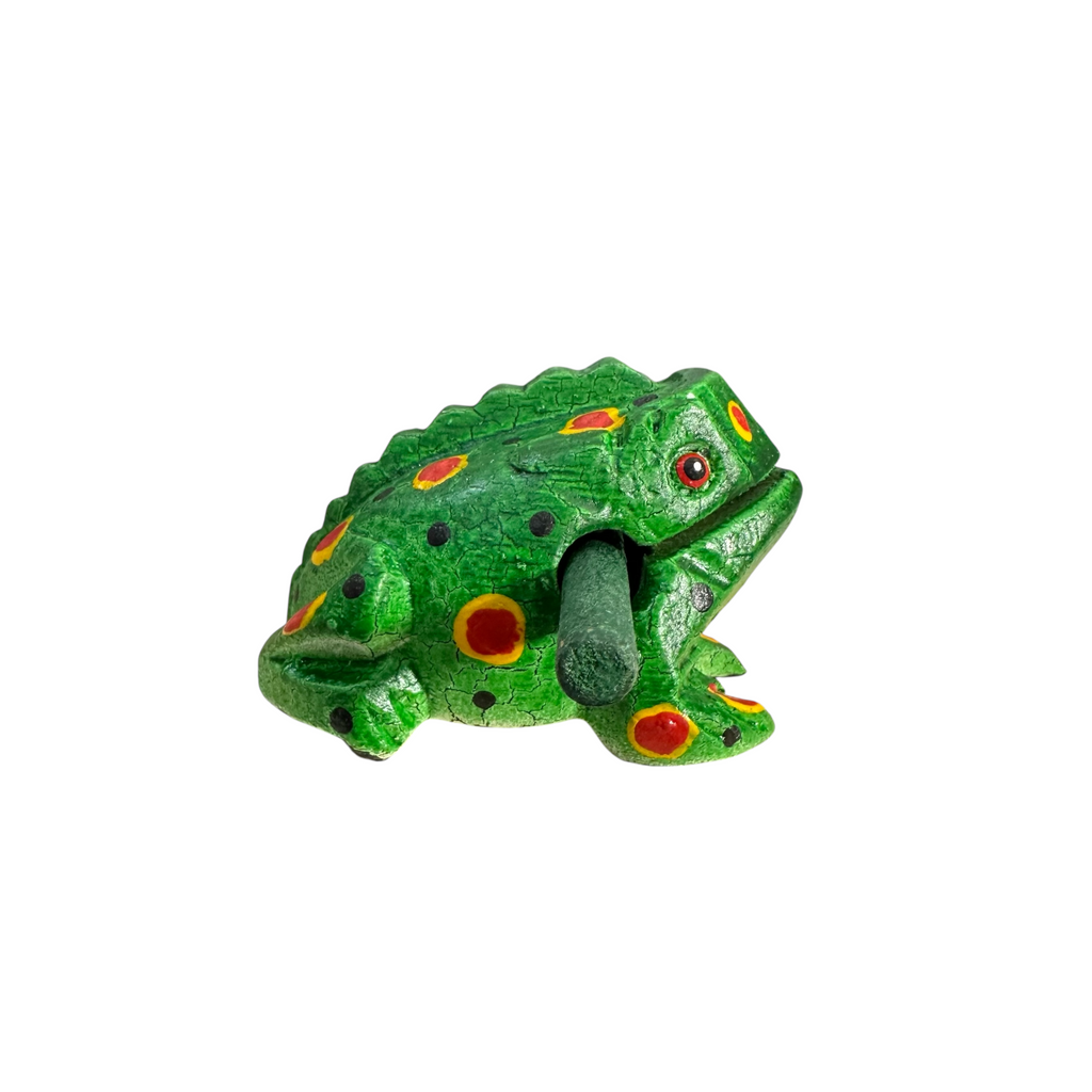 3" Wooden Musical Frog - Green Spring Design (Percussion Instrument) Music Frog Co