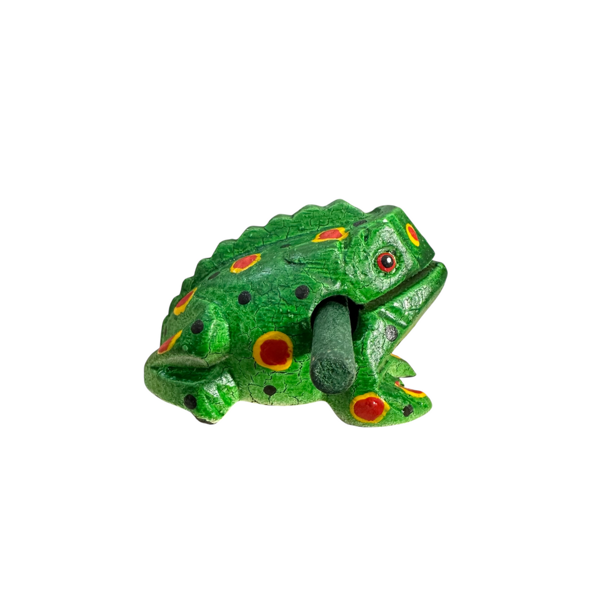 3" Wooden Musical Frog - Green Spring Design (Percussion Instrument) Music Frog Co