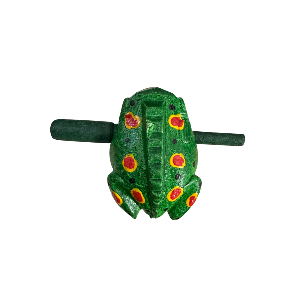 3" Wooden Musical Frog - Green Spring Design (Percussion Instrument) Music Frog Co