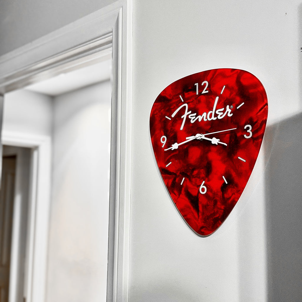 Fender Guitar Pick Wall Clock x Red Pluginz Keychains