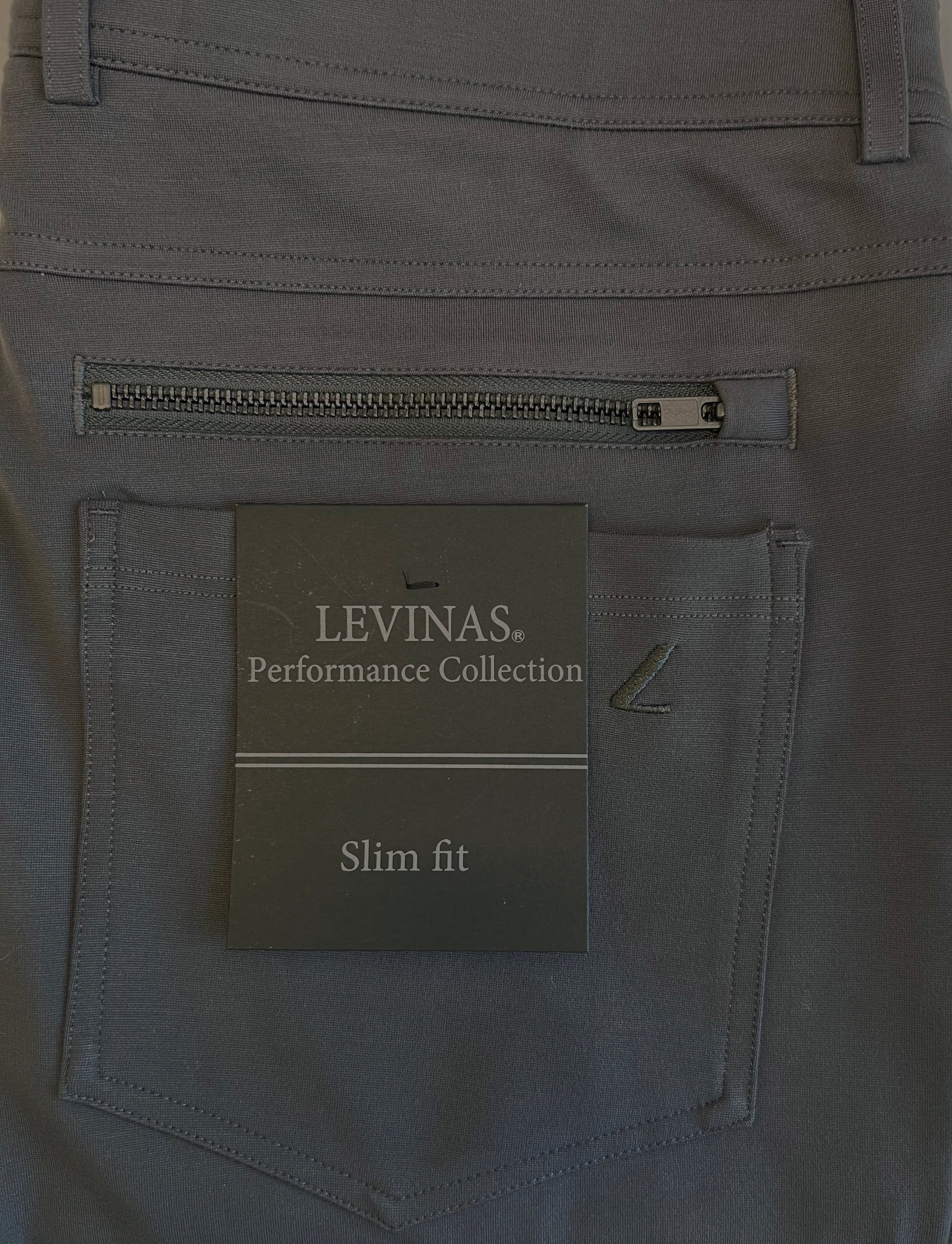 NEW & UPDATED Super - Stretch Men's Chinos //Casual// Dark Charcoal - Performance Collection LEVINAS® Official