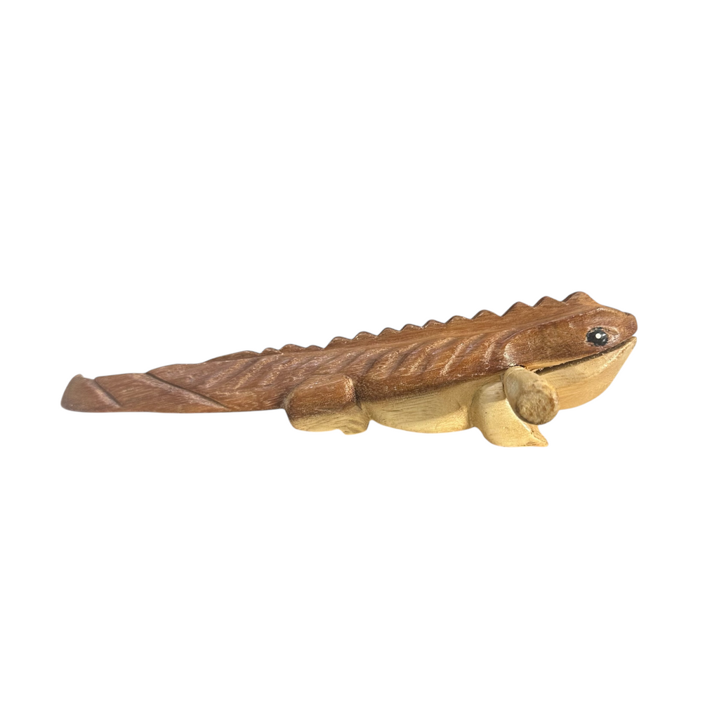 11" Wooden Musical Iguana Percussion Instrument Music Frog Co