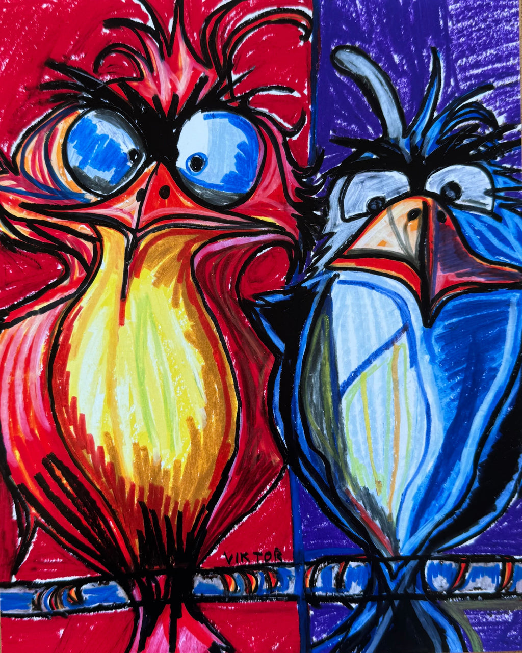 Funny Birds - Art Prints Vichy's Art