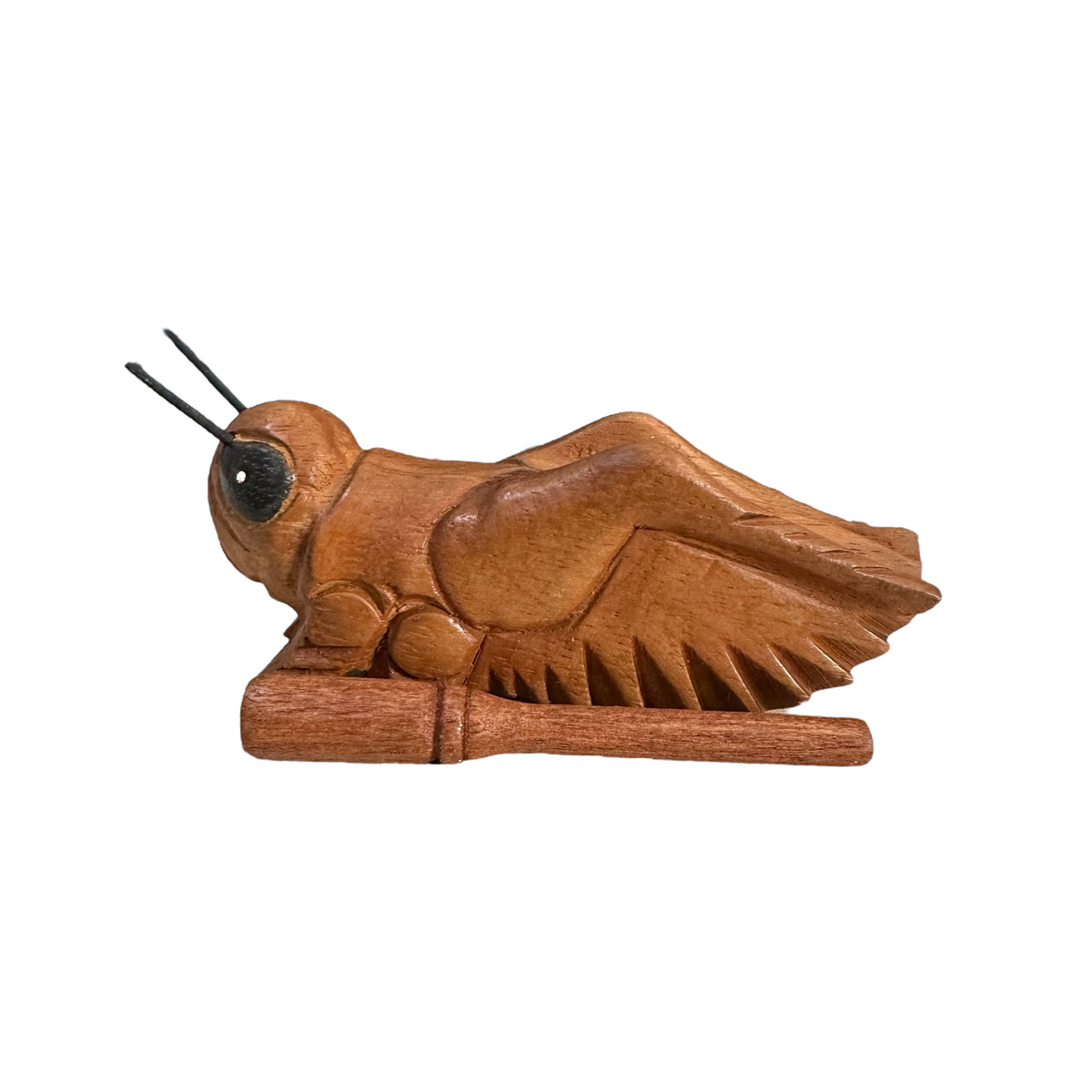 4" Dark Stained Wooden Musical Cricket Percussion Instrument Music Frog Co