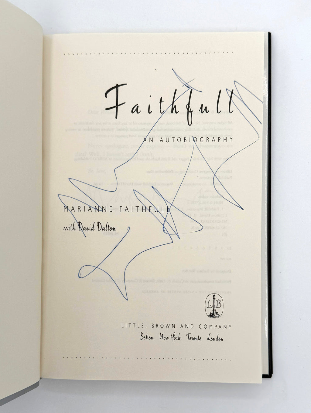 Faithfull: An Autobiography — Signed First Edition by Marianne Faithfull Cedar Leaf Books