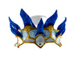Masquerade Crown of Handmade Genuine Leather in blue gold and white Rockwell Masks