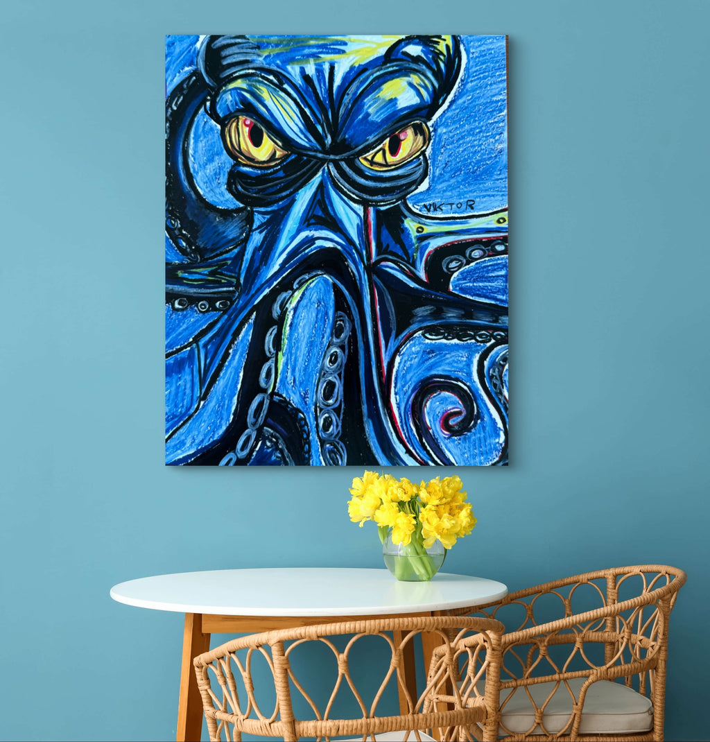 Blue Octopus - Art Prints Vichy's Art
