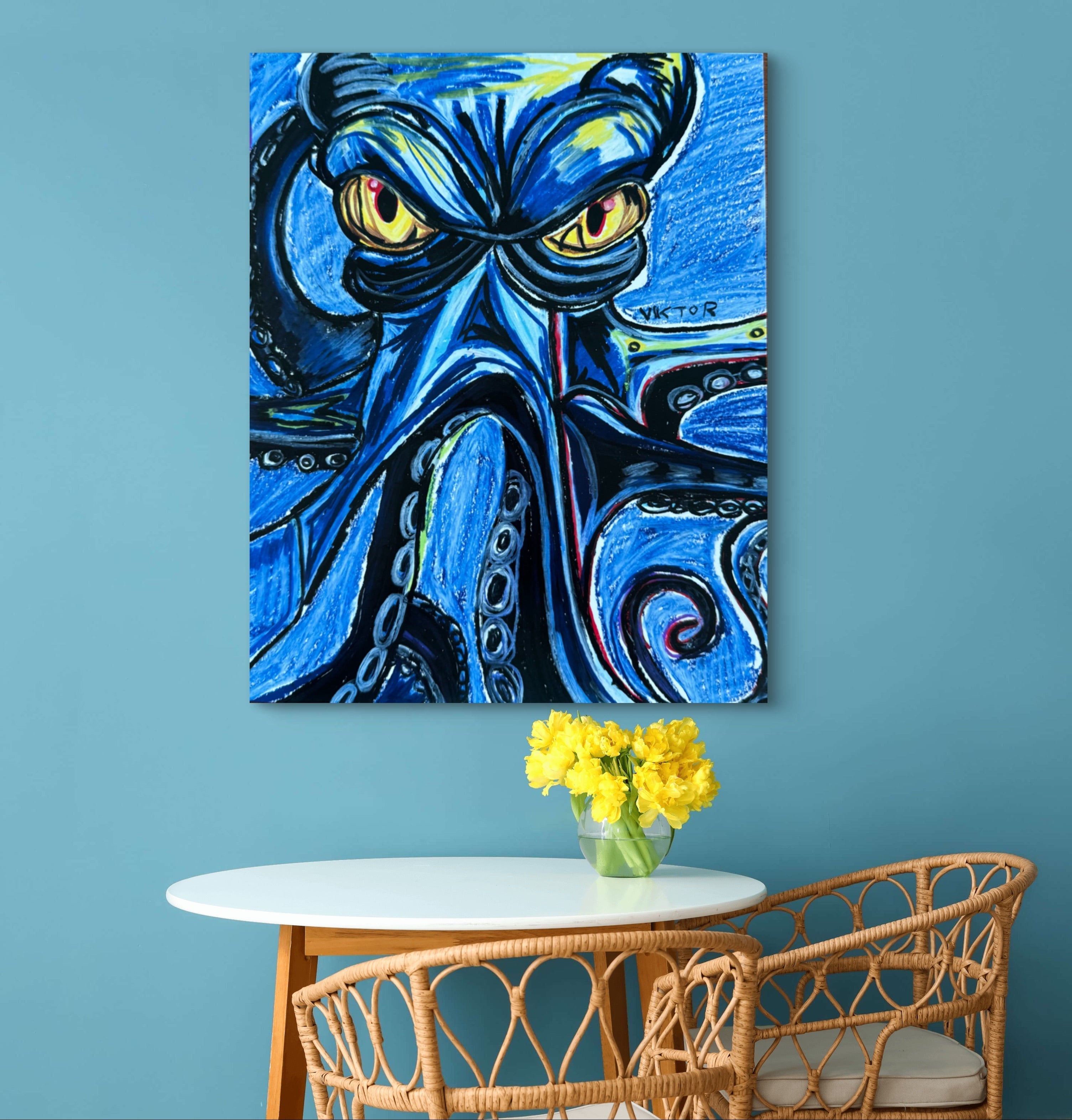 Blue Octopus - Art Prints Vichy's Art