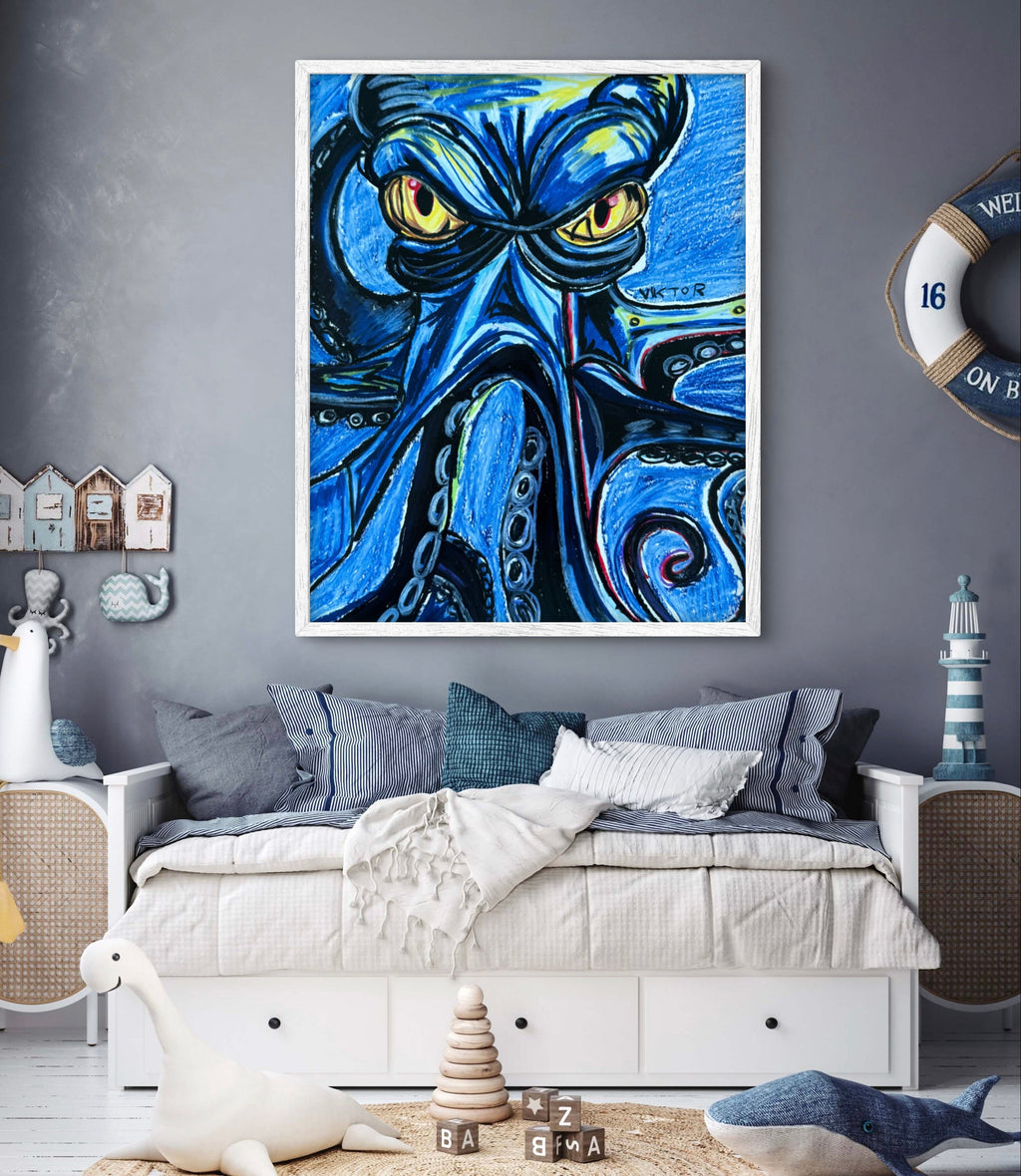 Blue Octopus - Art Prints Vichy's Art
