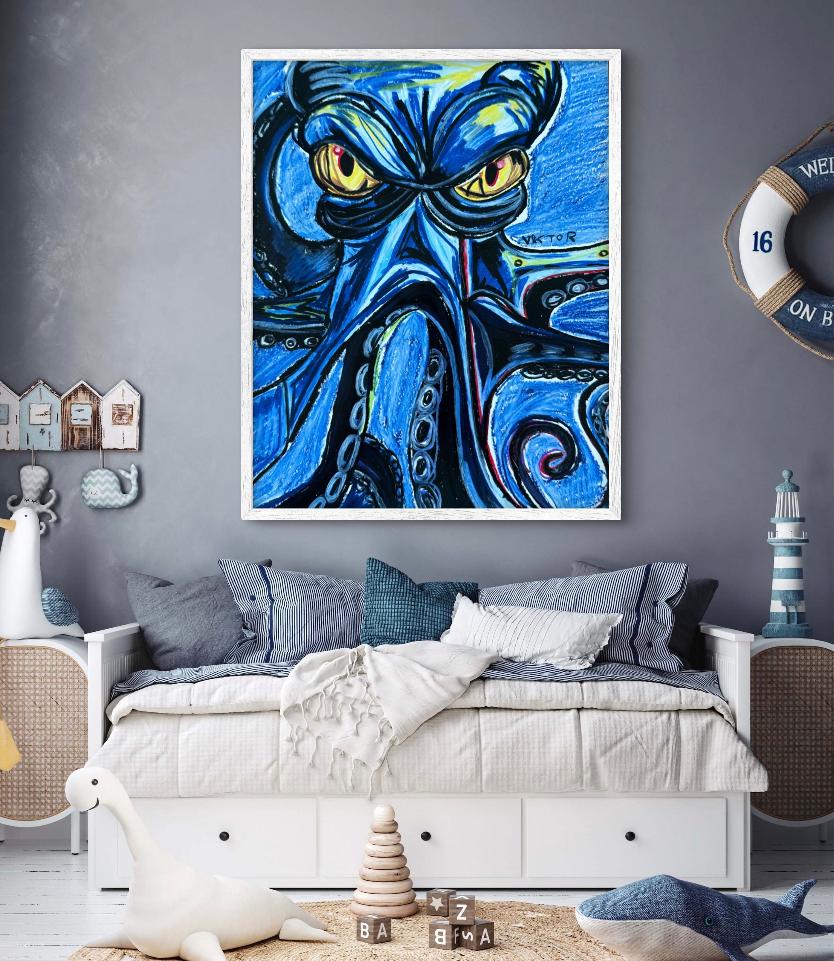 Blue Octopus - Art Prints Vichy's Art