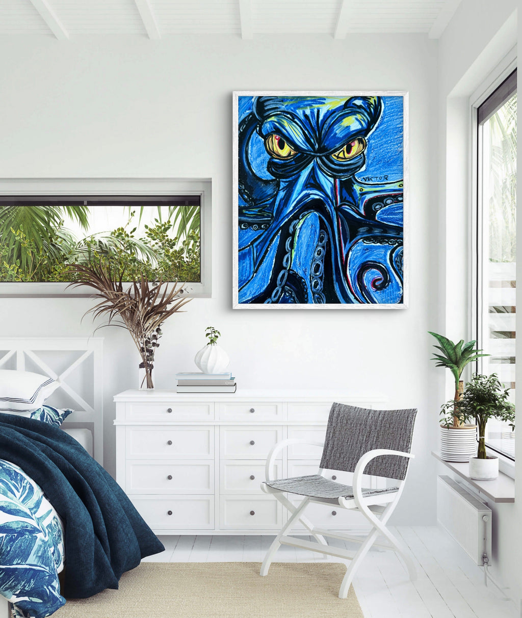 Blue Octopus - Art Prints Vichy's Art