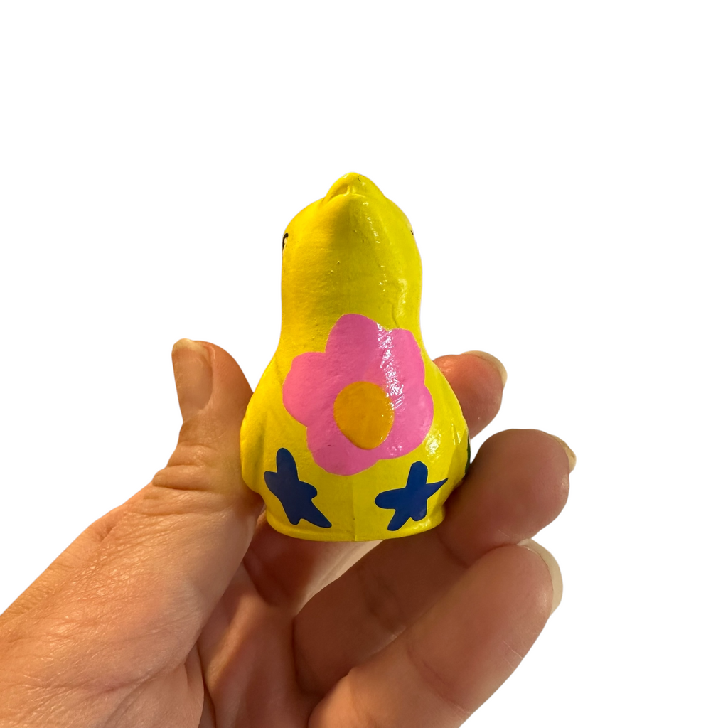 Clay Water Whistle Bird (Yellow flowers) Music Frog Co