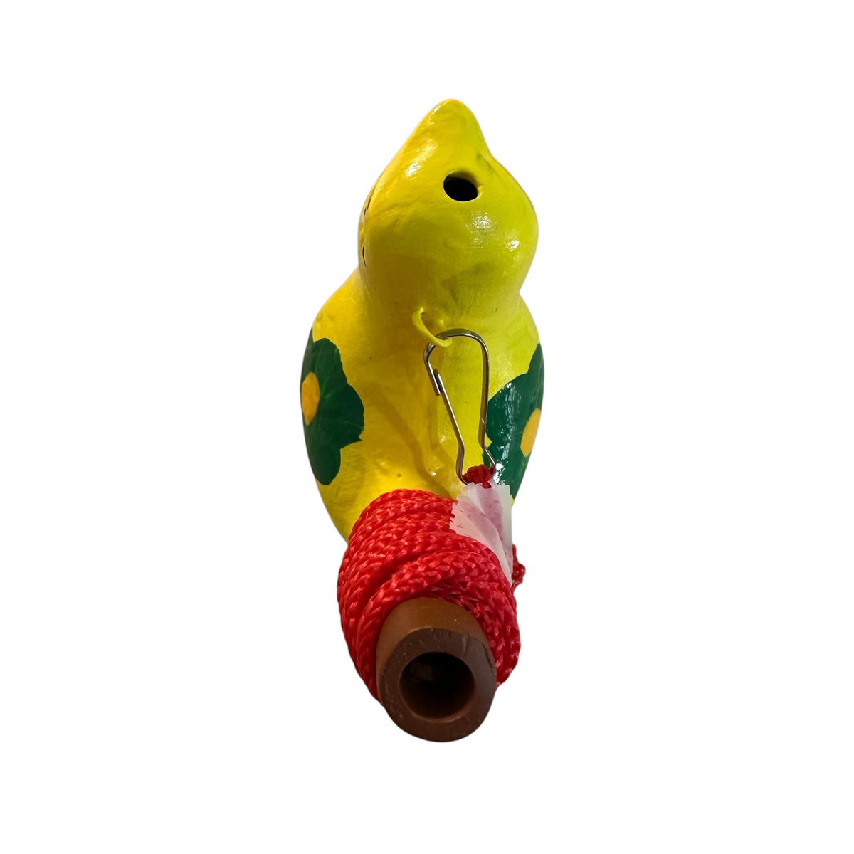 Clay Water Whistle Bird (Yellow flowers) Music Frog Co