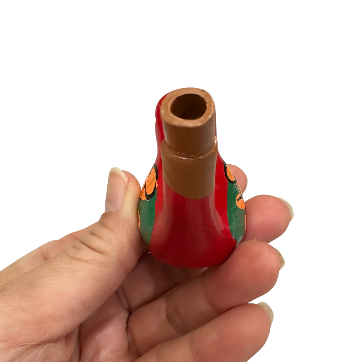 Clay Water Whistle Bird (Red) Music Frog Co