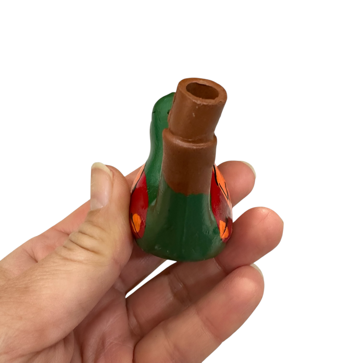 Clay Water Whistle Bird (Dark green) Music Frog Co