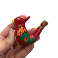 Clay Water Whistle Bird (Red crest) Music Frog Co