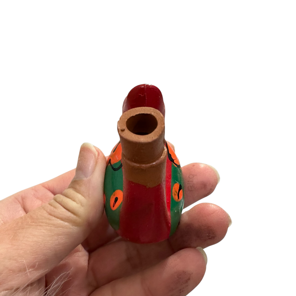 Clay Water Whistle Bird (Red crest) Music Frog Co