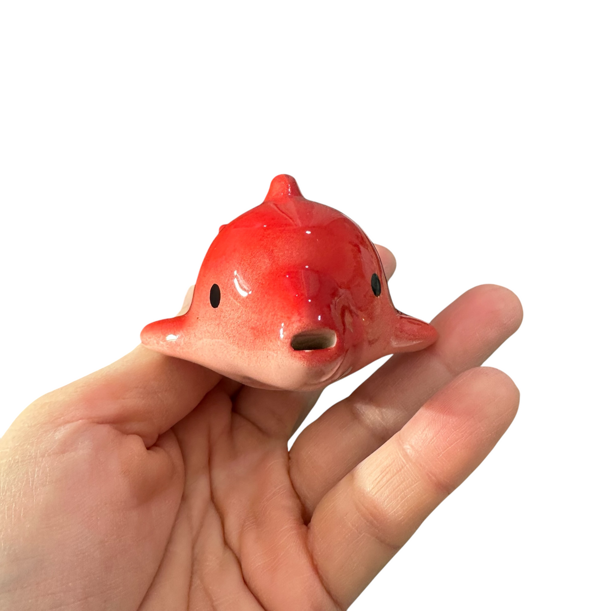Ceramic Dolphin Ocarina Red Music Frog Co