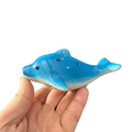 Ceramic Dolphin Ocarina Sky Blue Music Frog Co