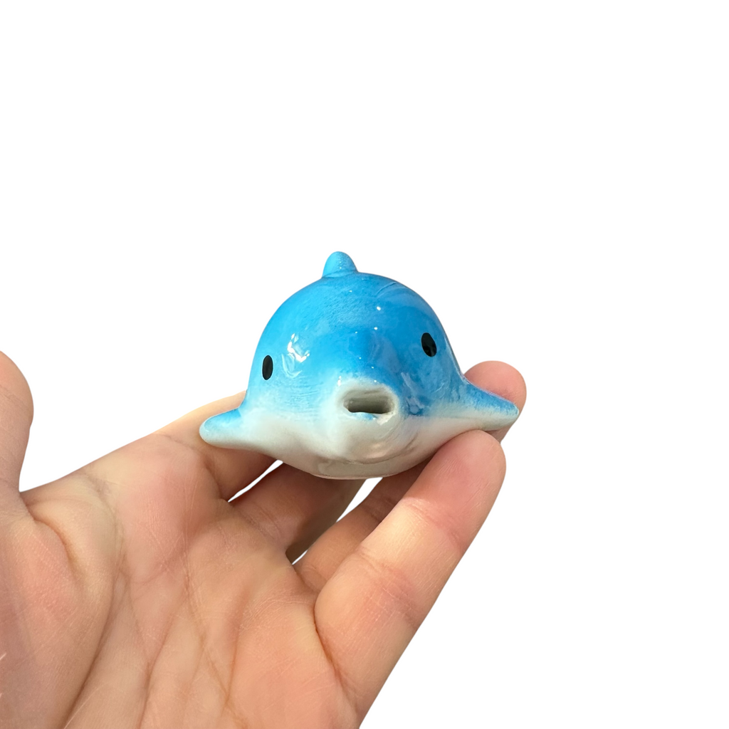 Ceramic Dolphin Ocarina Sky Blue Music Frog Co