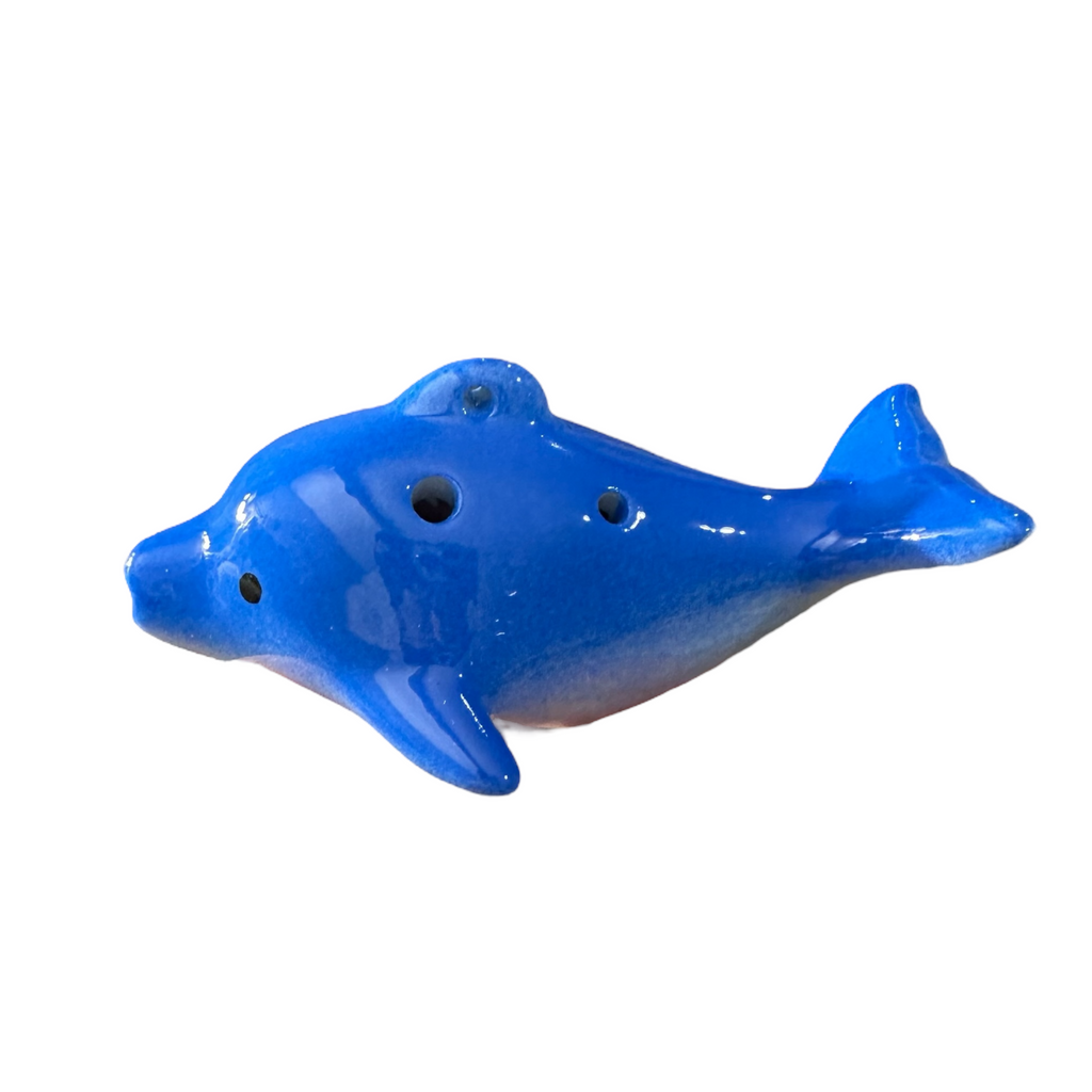 Ceramic Dolphin Ocarina Ocean Blue Music Frog Co