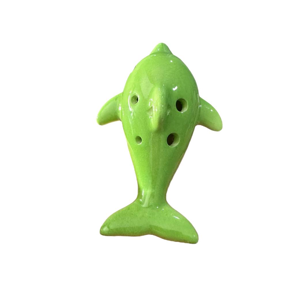 Ceramic Dolphin Ocarina Green Music Frog Co