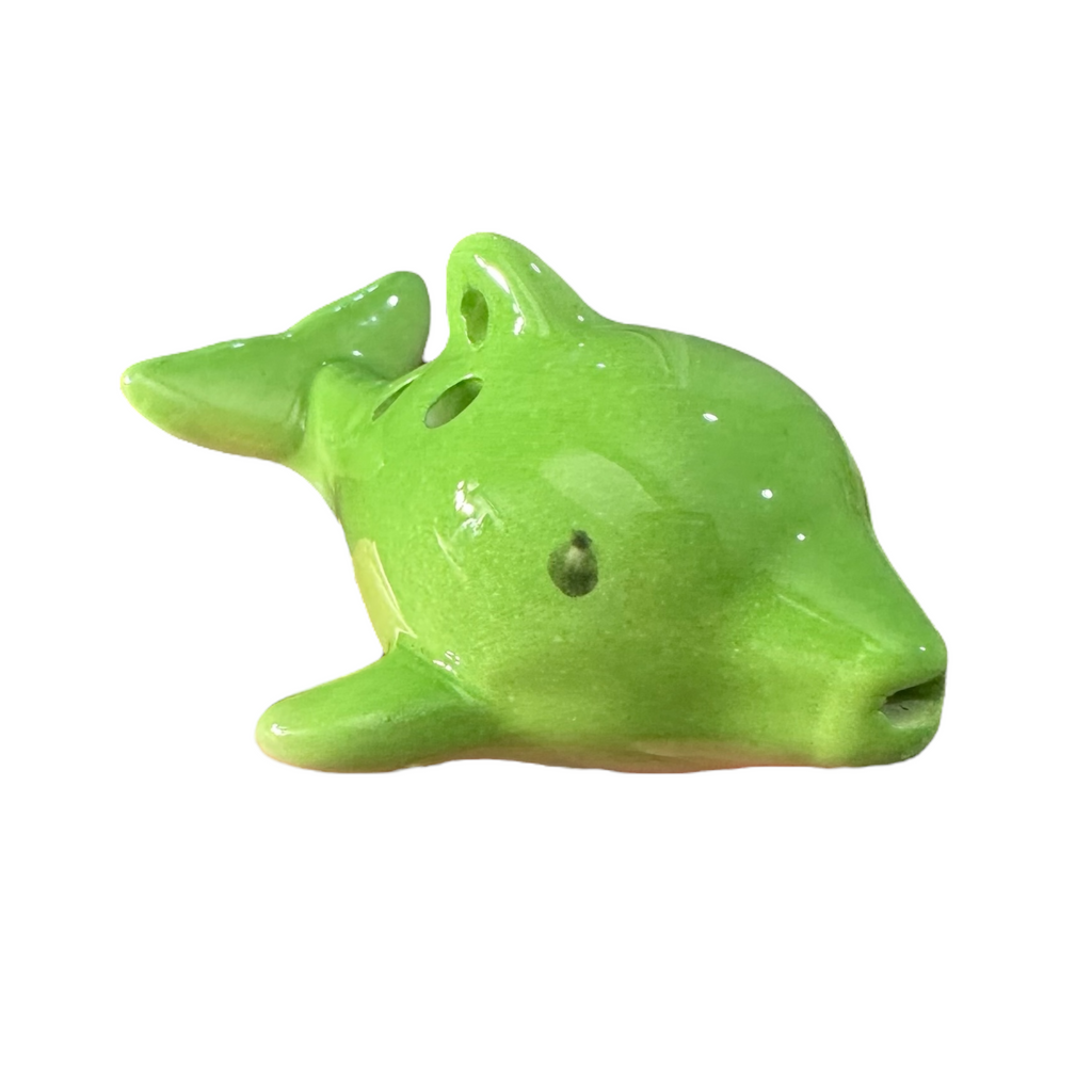 Ceramic Dolphin Ocarina Green Music Frog Co