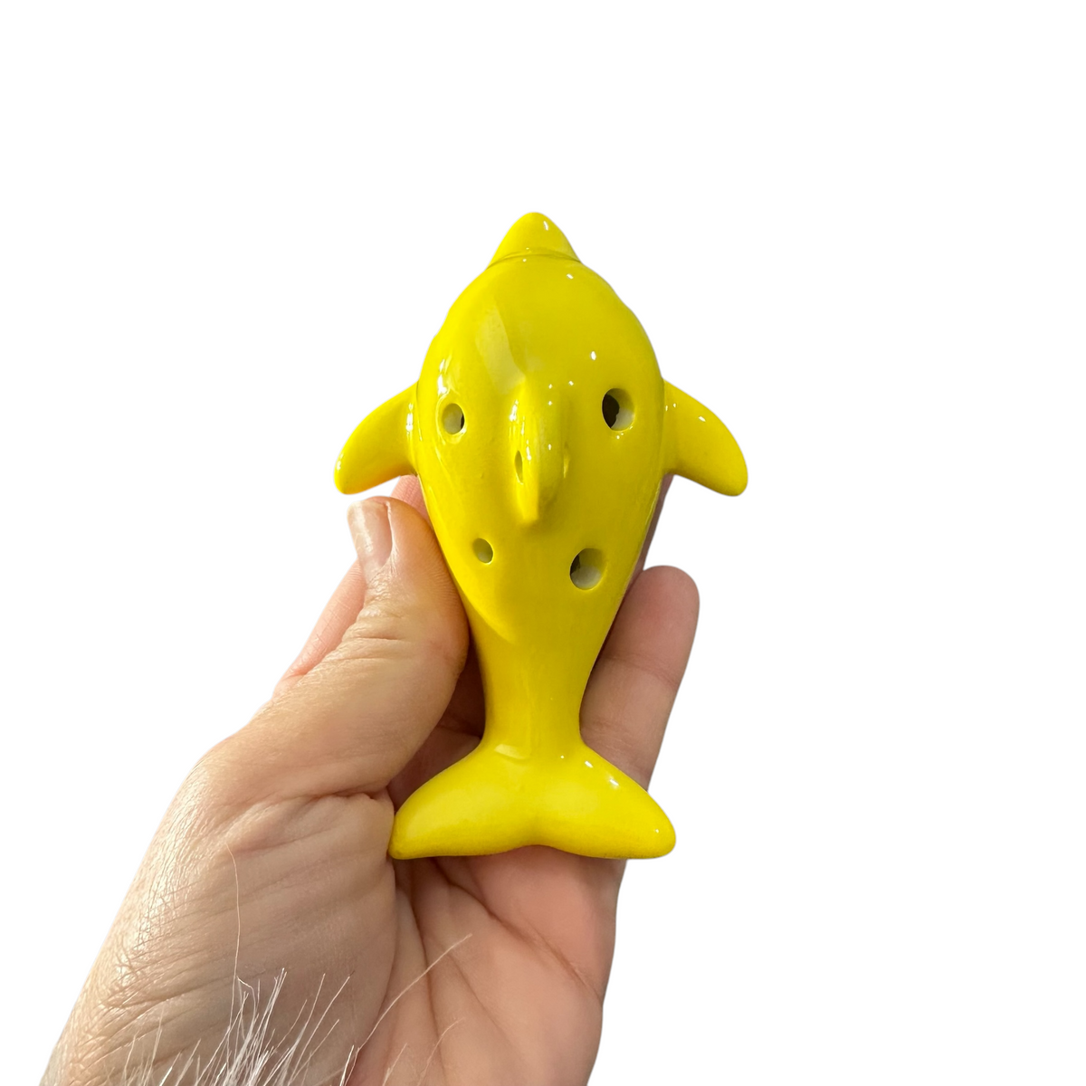 Ceramic Dolphin Ocarina Yellow Music Frog Co
