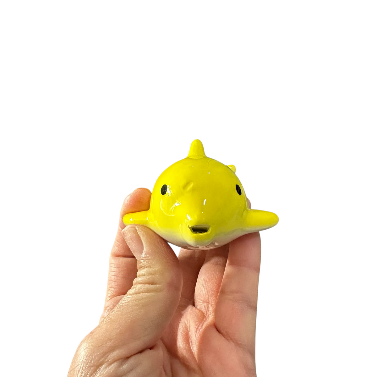 Ceramic Dolphin Ocarina Yellow Music Frog Co