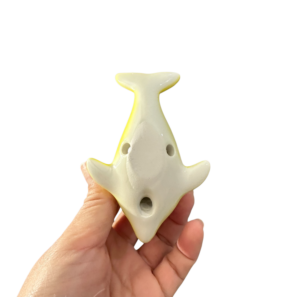 Ceramic Dolphin Ocarina Yellow Music Frog Co